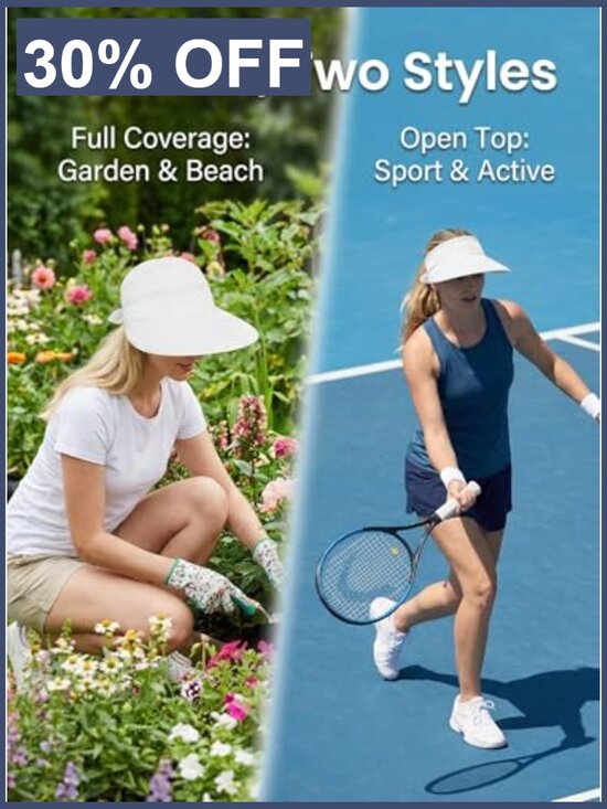 2-in-1 Sun Visor Hat Zipper Off Ponytail Friendly Lightweight Quick Dry UV main image 7